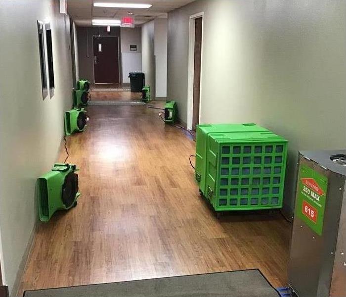 drying flooring in a hospital