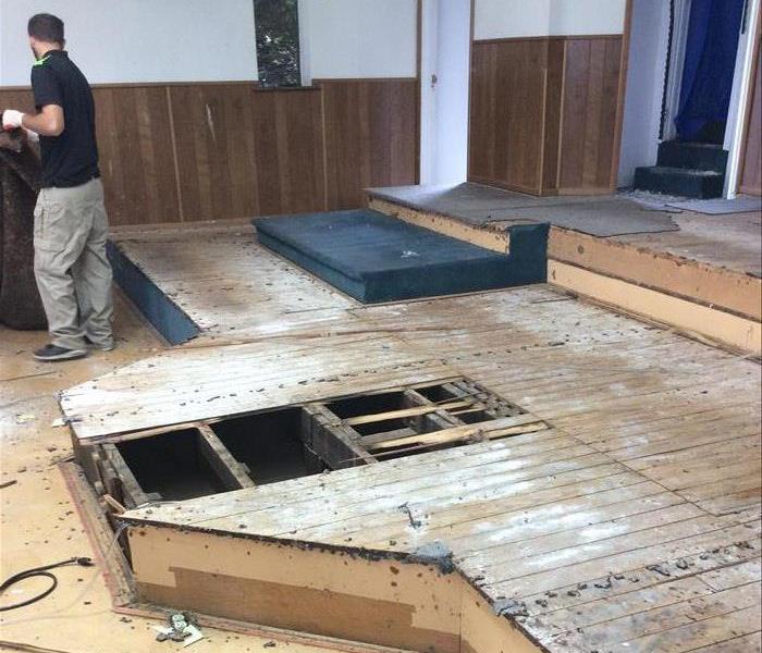 Water damaged wood flooring