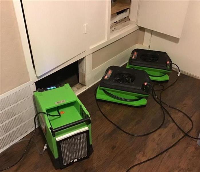 wet wood floor green equipment