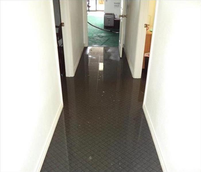 water on hall carpet